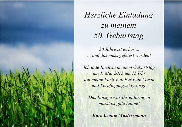 personalisierte Einladungen zum Geburtstag