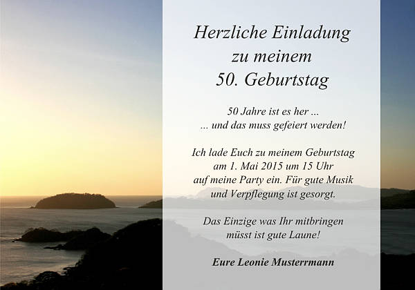 personalisierte Einladungen zum Geburtstag