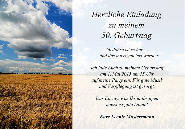 personalisierte Einladungen zum Geburtstag