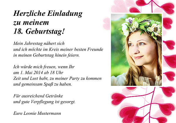 personalisierte Einladungen zum Geburtstag