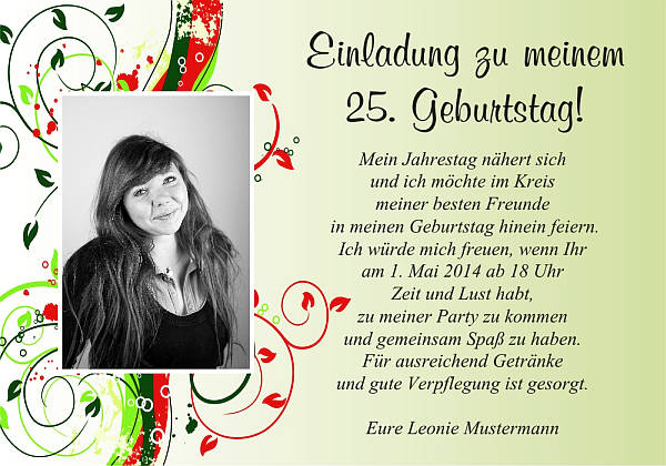 personalisierte Einladungen zum Geburtstag