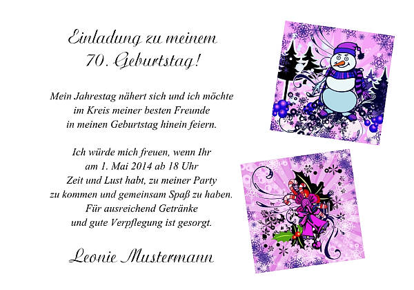 personalisierte Einladungen zum Geburtstag