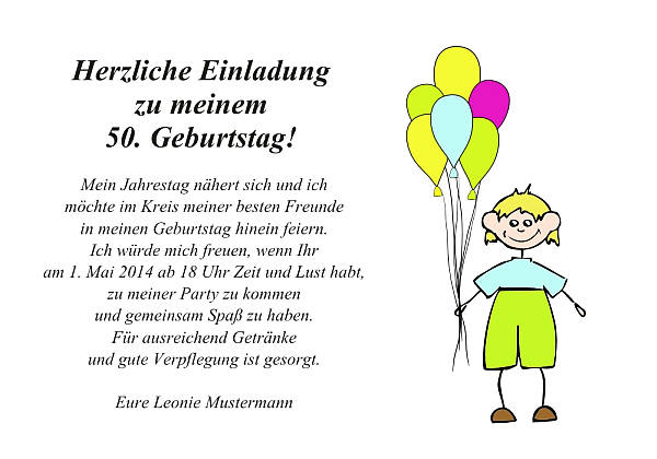 personalisierte Einladungen zum Geburtstag