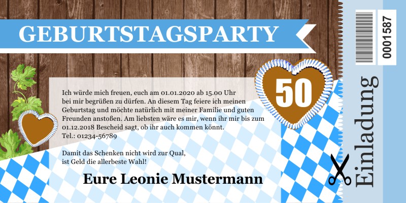 Originelle Einladungskarten zum 50 Geburtstag