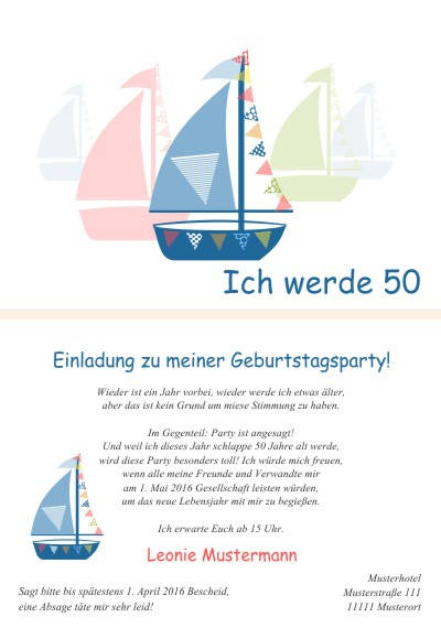 Maritime Einladungskarten Geburtstag