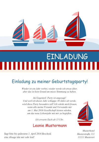 Maritime Einladungskarten Geburtstag