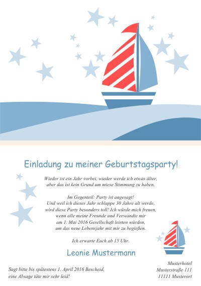 Maritime Einladungskarten Geburtstag