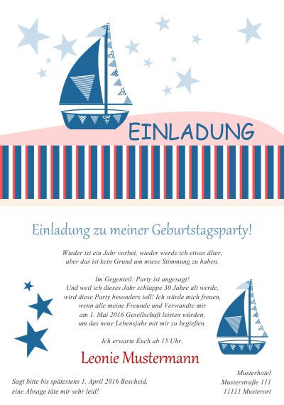 Maritime Einladungskarten Geburtstag