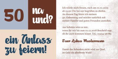 Originelle Einladungskarten 50 Geburtstag