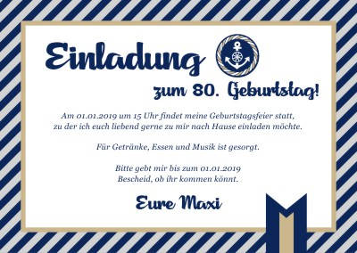 Maritime Einladungskarten Geburtstag