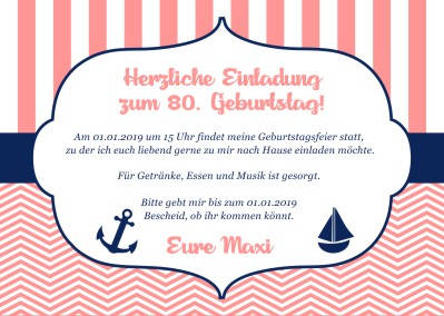 Maritime Einladungskarten Geburtstag