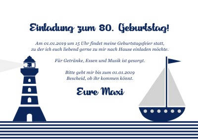 Maritime Einladungskarten Geburtstag