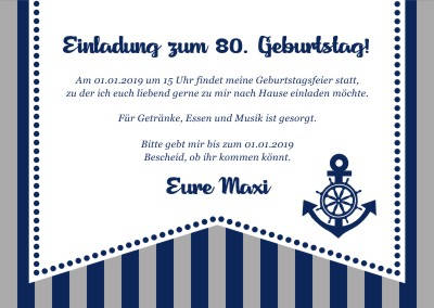 Maritime Einladungskarten Geburtstag