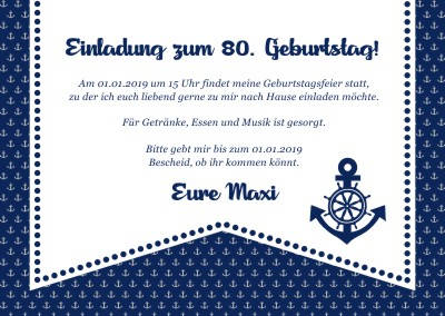 Maritime Einladungskarten Geburtstag