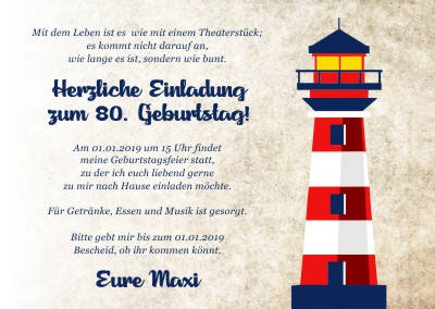 Maritime Einladungskarten Geburtstag