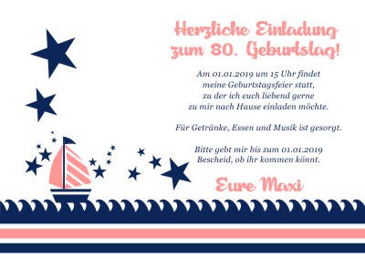 Maritime Einladungskarten Geburtstag