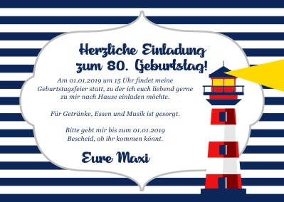 Maritime Einladungskarten Geburtstag