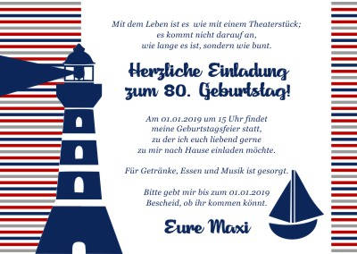 Maritime Einladungskarten Geburtstag