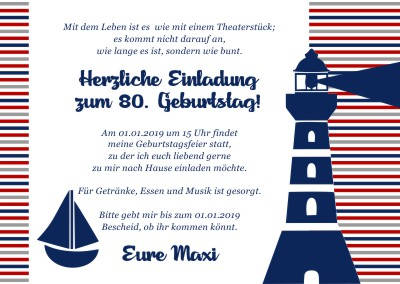 Maritime Einladungskarten Geburtstag
