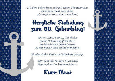 Maritime Einladungskarten Geburtstag