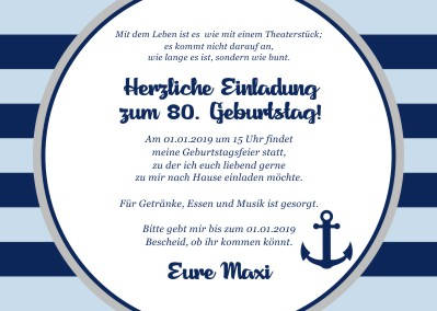 Maritime Einladungskarten Geburtstag