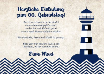 Maritime Einladungskarten Geburtstag