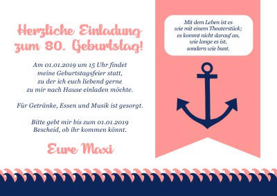 Maritime Einladungskarten Geburtstag