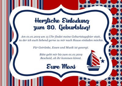 Maritime Einladungskarten Geburtstag