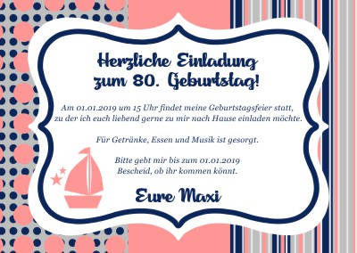 Maritime Einladungskarten Geburtstag